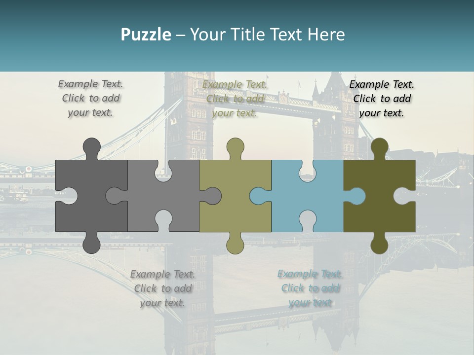 A Bridge With A Reflection In The Water PowerPoint Template