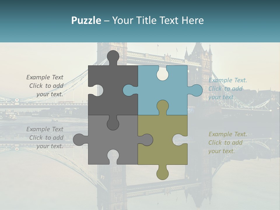 A Bridge With A Reflection In The Water PowerPoint Template