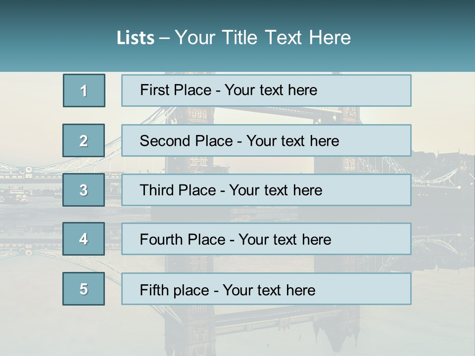 A Bridge With A Reflection In The Water PowerPoint Template