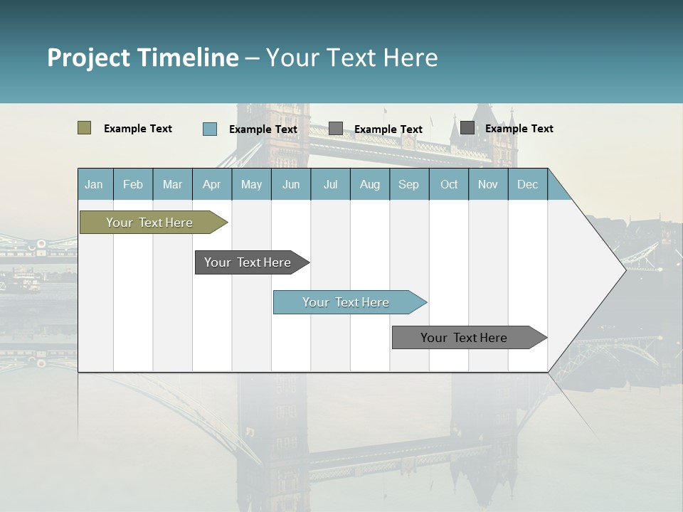 A Bridge With A Reflection In The Water PowerPoint Template