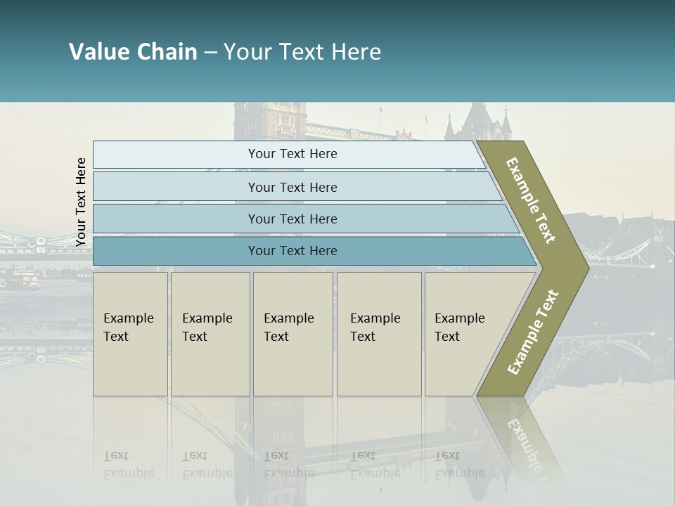 A Bridge With A Reflection In The Water PowerPoint Template