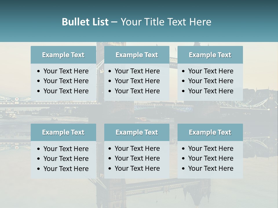 A Bridge With A Reflection In The Water PowerPoint Template