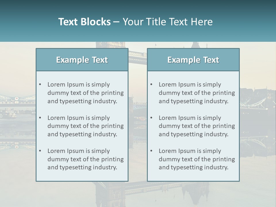 A Bridge With A Reflection In The Water PowerPoint Template