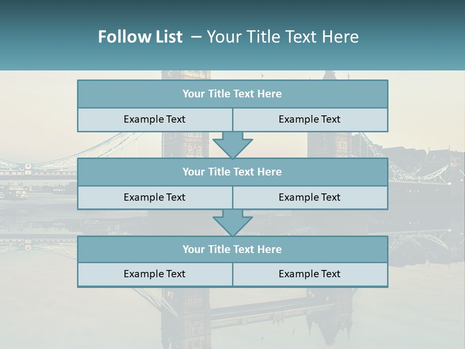 A Bridge With A Reflection In The Water PowerPoint Template