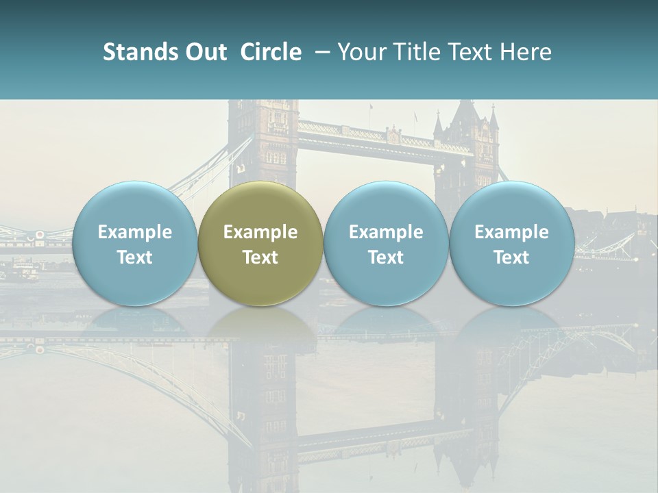 A Bridge With A Reflection In The Water PowerPoint Template