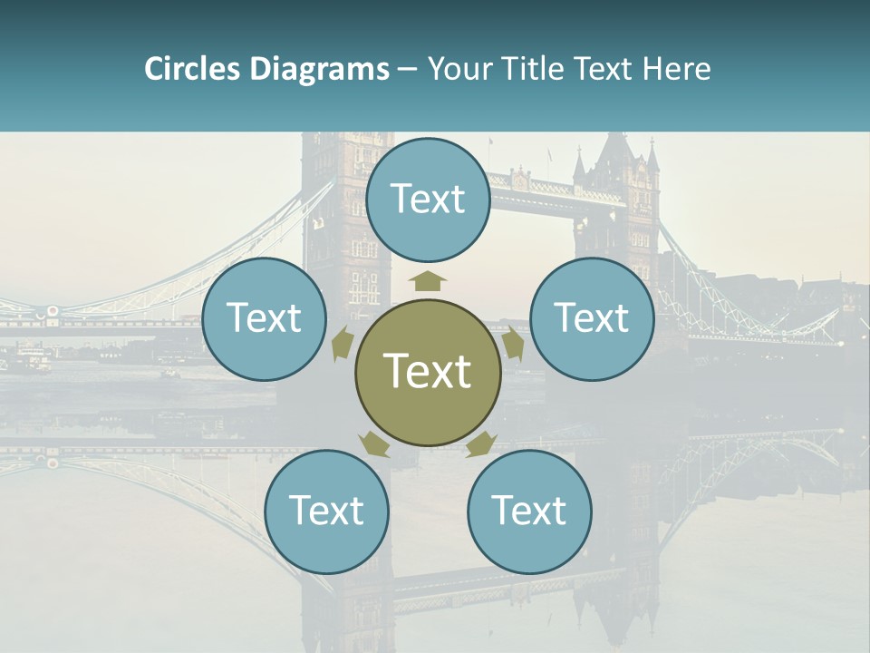 A Bridge With A Reflection In The Water PowerPoint Template