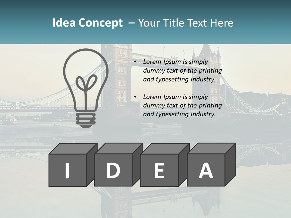 A Bridge With A Reflection In The Water PowerPoint Template