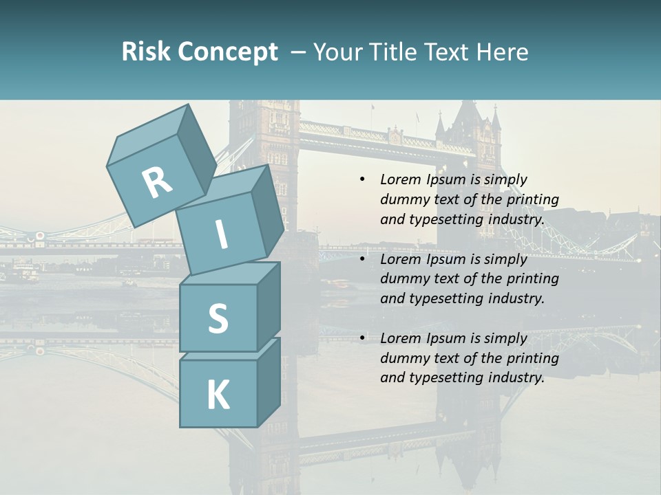 A Bridge With A Reflection In The Water PowerPoint Template