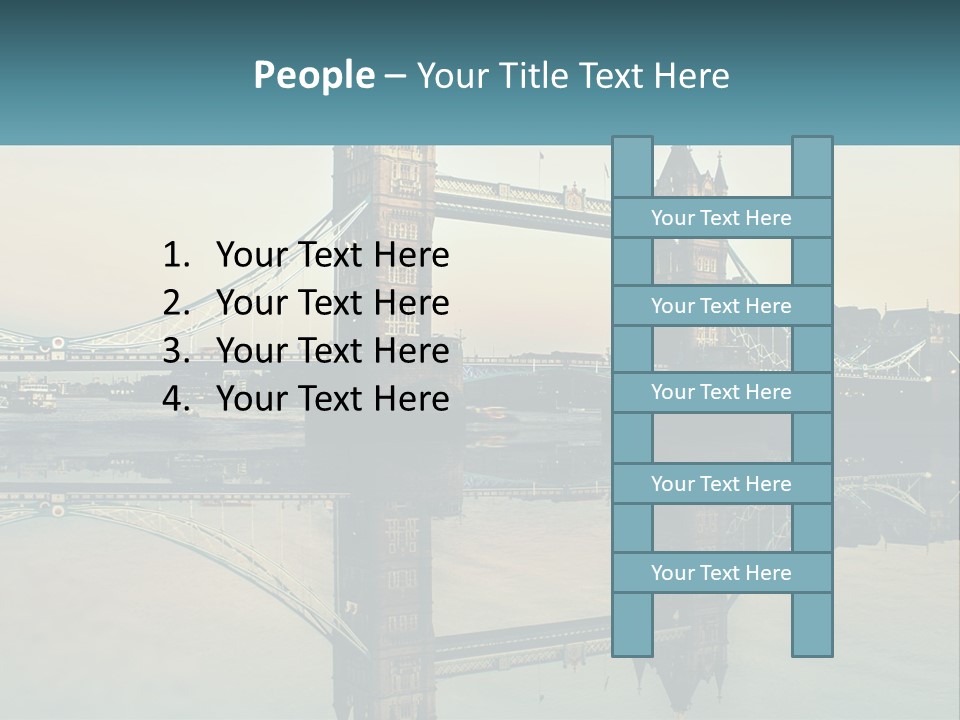 A Bridge With A Reflection In The Water PowerPoint Template