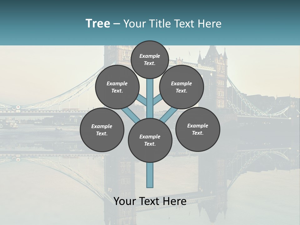 A Bridge With A Reflection In The Water PowerPoint Template