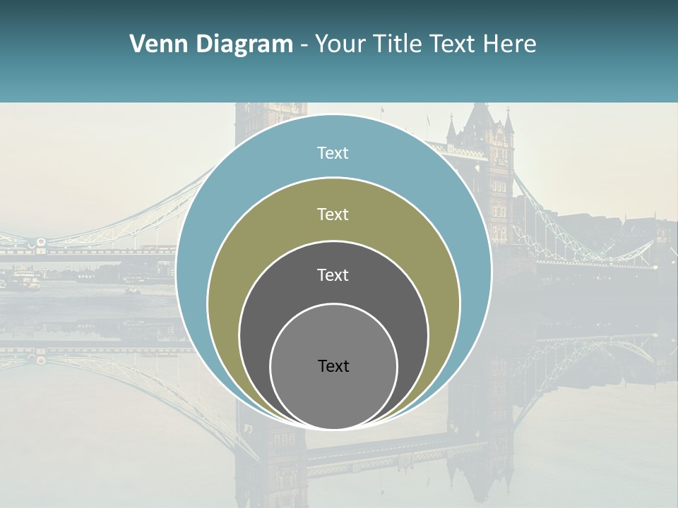 A Bridge With A Reflection In The Water PowerPoint Template