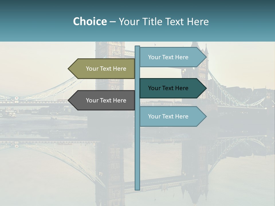 A Bridge With A Reflection In The Water PowerPoint Template