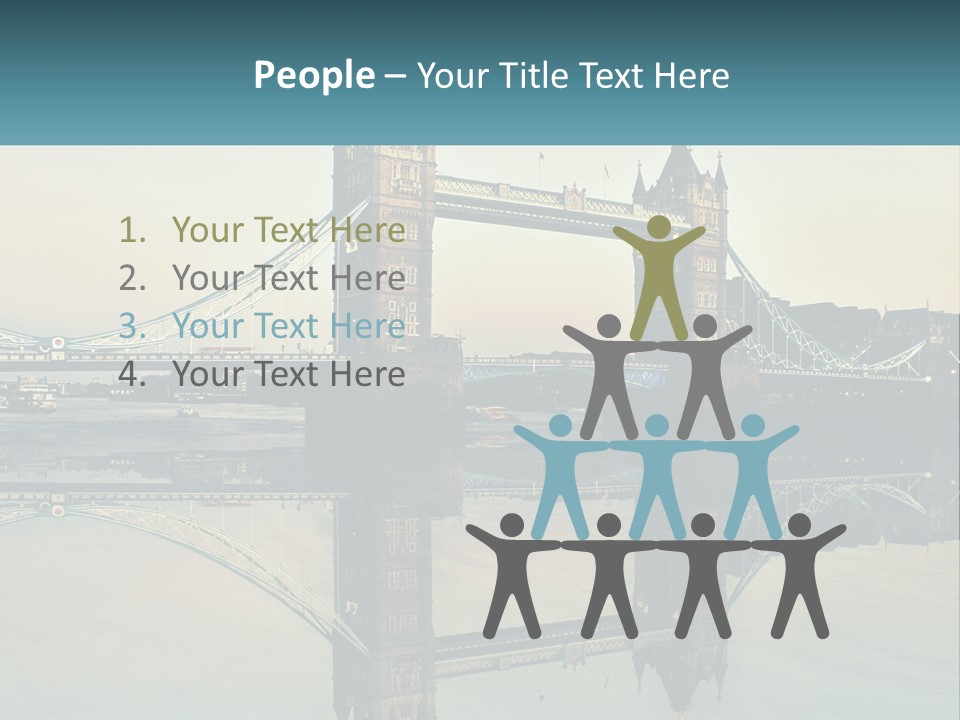 A Bridge With A Reflection In The Water PowerPoint Template