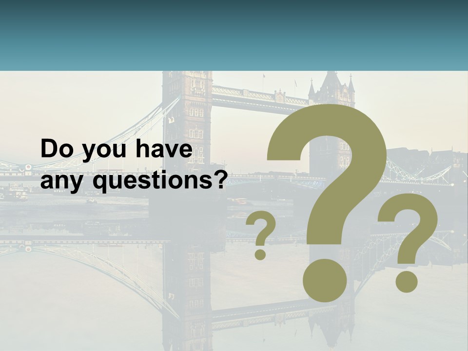 A Bridge With A Reflection In The Water PowerPoint Template