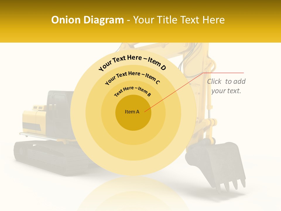 A Yellow And Black Excavator On A White Background PowerPoint Template
