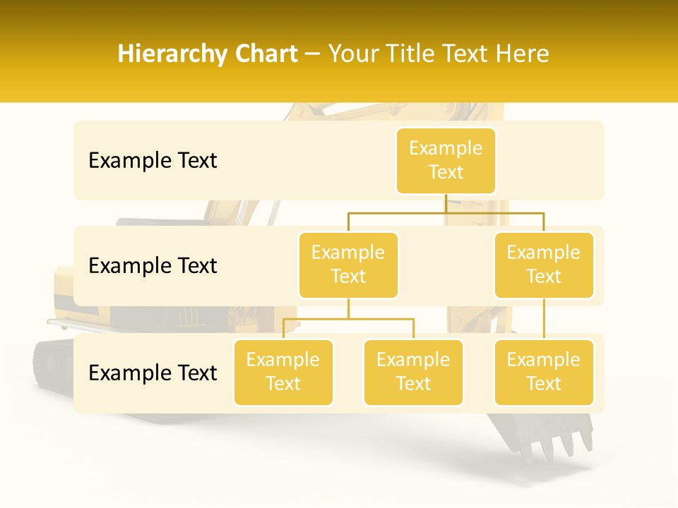 A Yellow And Black Excavator On A White Background PowerPoint Template