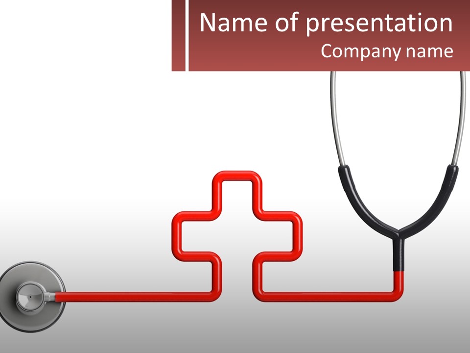 A Stethoscope With A Medical Symbol On It PowerPoint Template