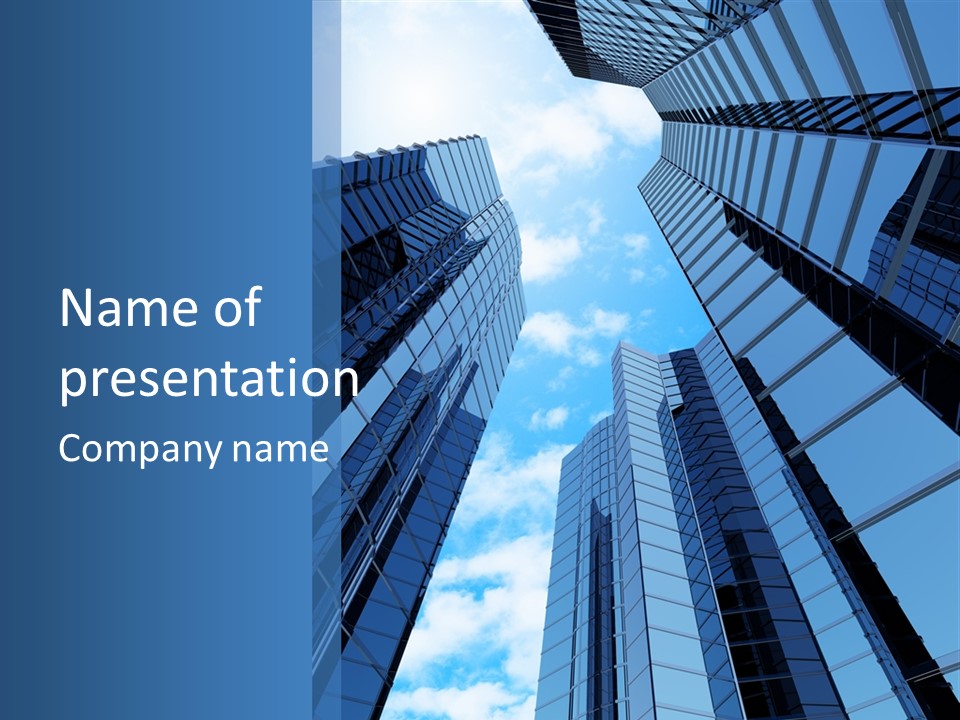 A Group Of Skyscrapers With The Sky In The Background PowerPoint Template