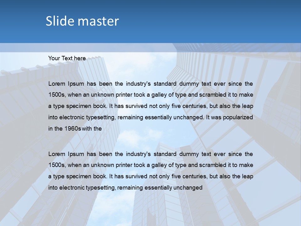 A Group Of Skyscrapers With The Sky In The Background PowerPoint Template