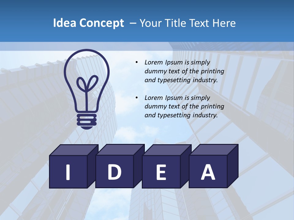 A Group Of Skyscrapers With The Sky In The Background PowerPoint Template