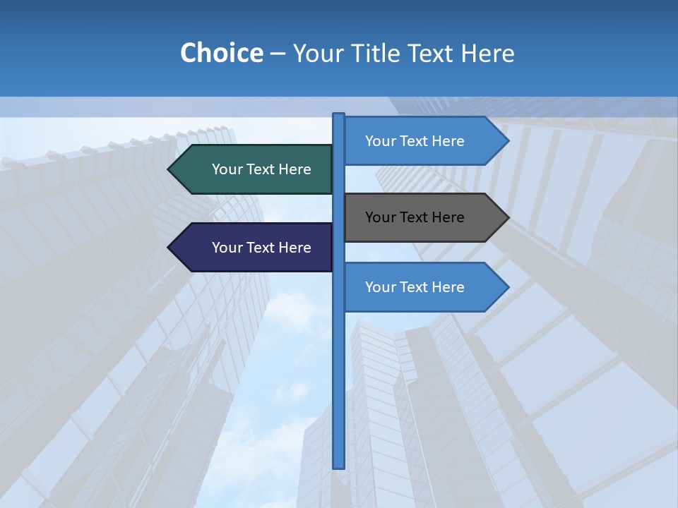 A Group Of Skyscrapers With The Sky In The Background PowerPoint Template