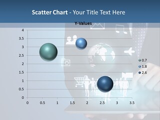 A Man In A Suit Holding A Tablet With Icons On It PowerPoint Template