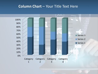 A Man In A Suit Holding A Tablet With Icons On It PowerPoint Template