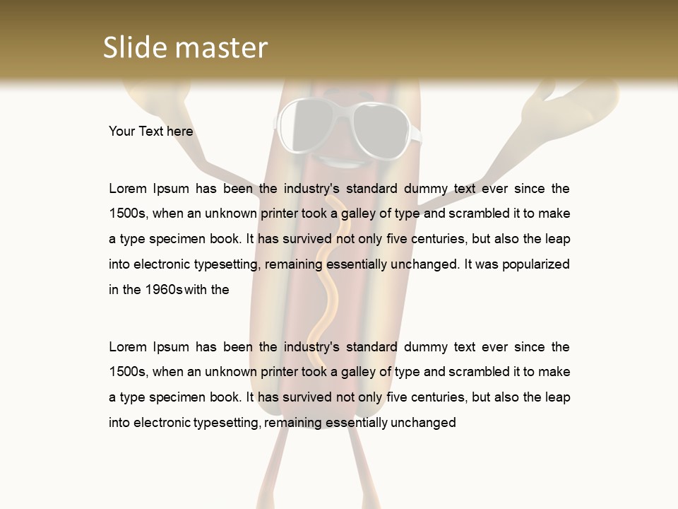 A Hot Dog With Sunglasses On It Is Giving A Thumbs Up PowerPoint Template