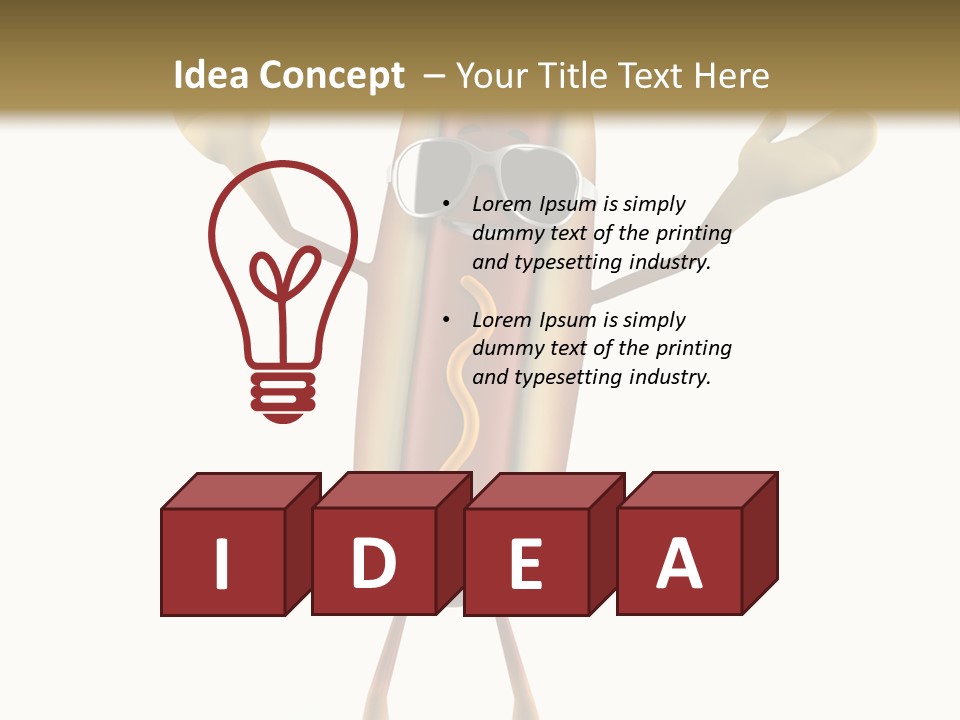 A Hot Dog With Sunglasses On It Is Giving A Thumbs Up PowerPoint Template