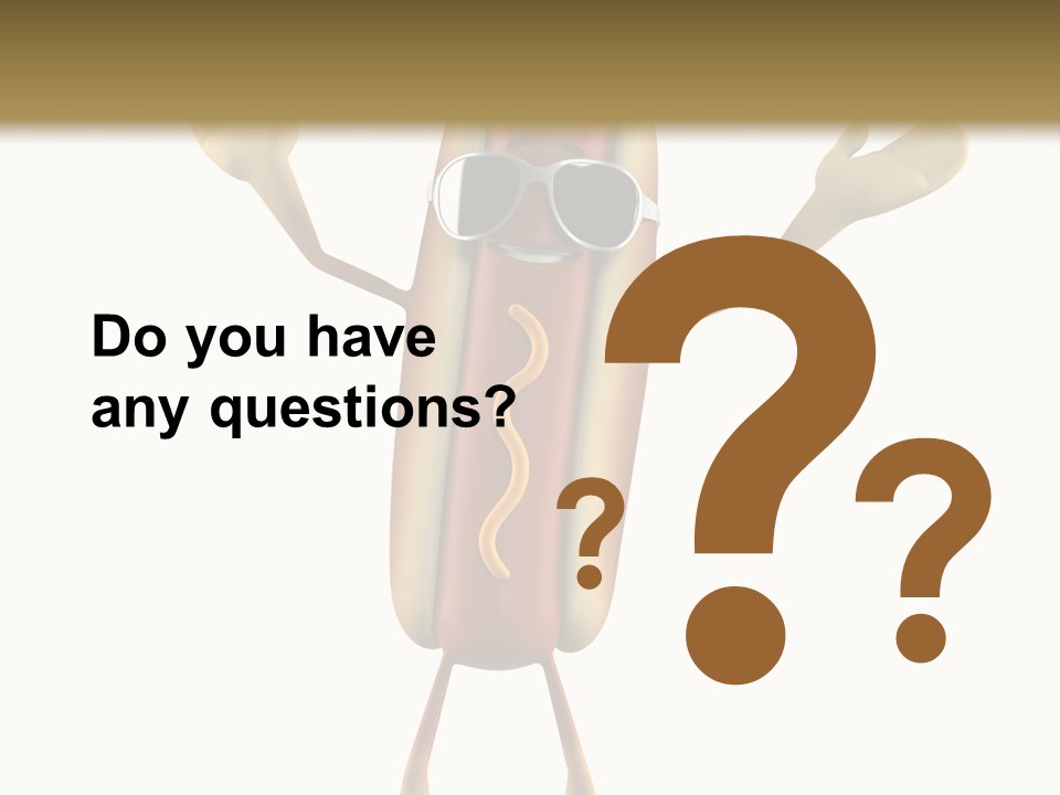 A Hot Dog With Sunglasses On It Is Giving A Thumbs Up PowerPoint Template