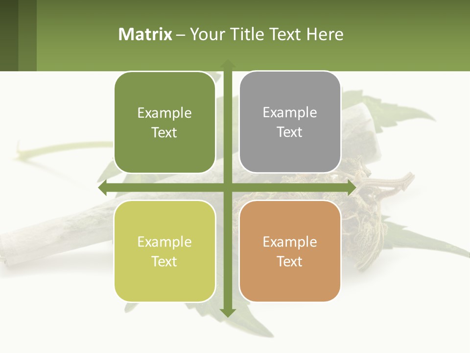 A Marijuana Leaf And A Marijuana Bud On A White Background PowerPoint Template