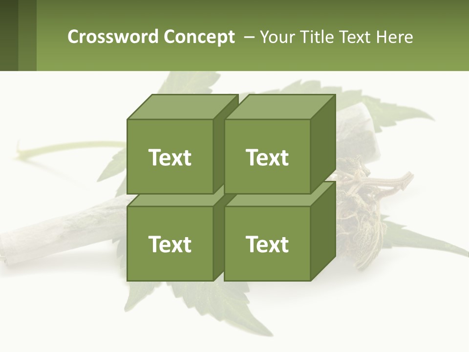 A Marijuana Leaf And A Marijuana Bud On A White Background PowerPoint Template