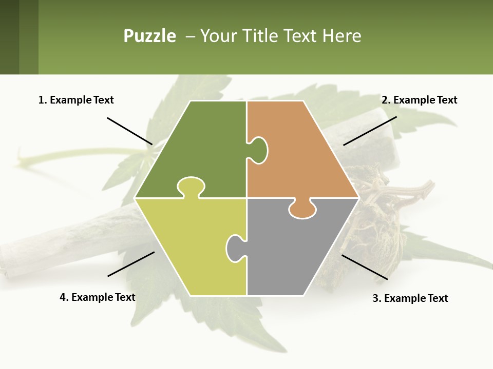 A Marijuana Leaf And A Marijuana Bud On A White Background PowerPoint Template