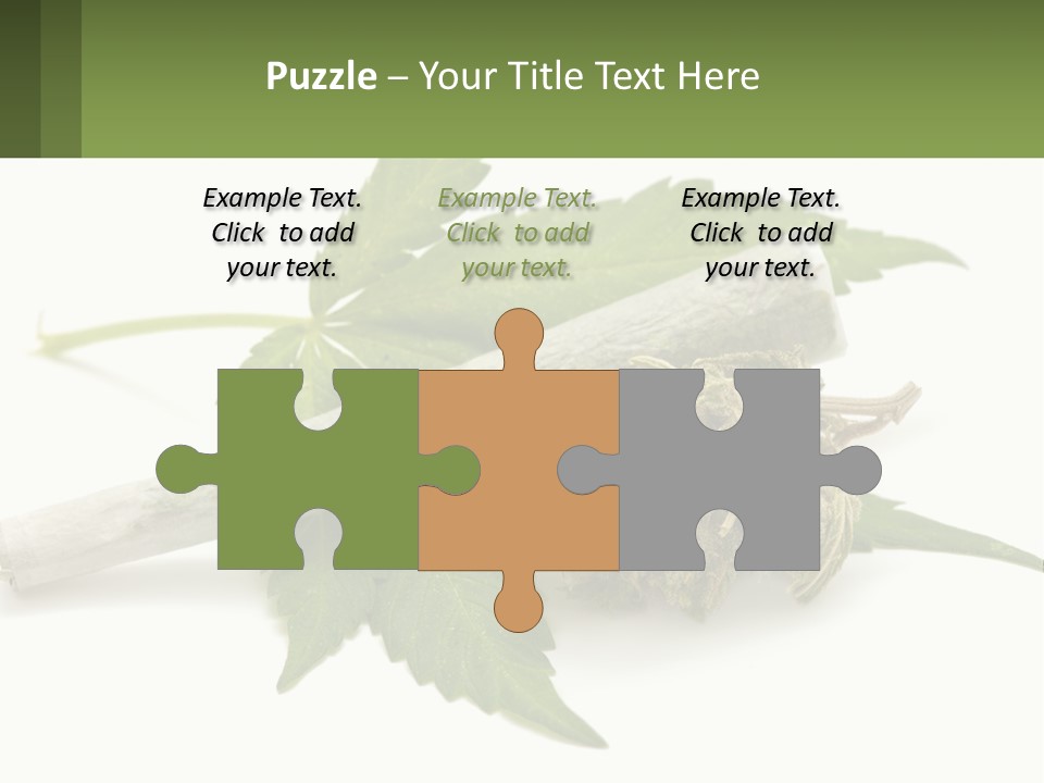 A Marijuana Leaf And A Marijuana Bud On A White Background PowerPoint Template