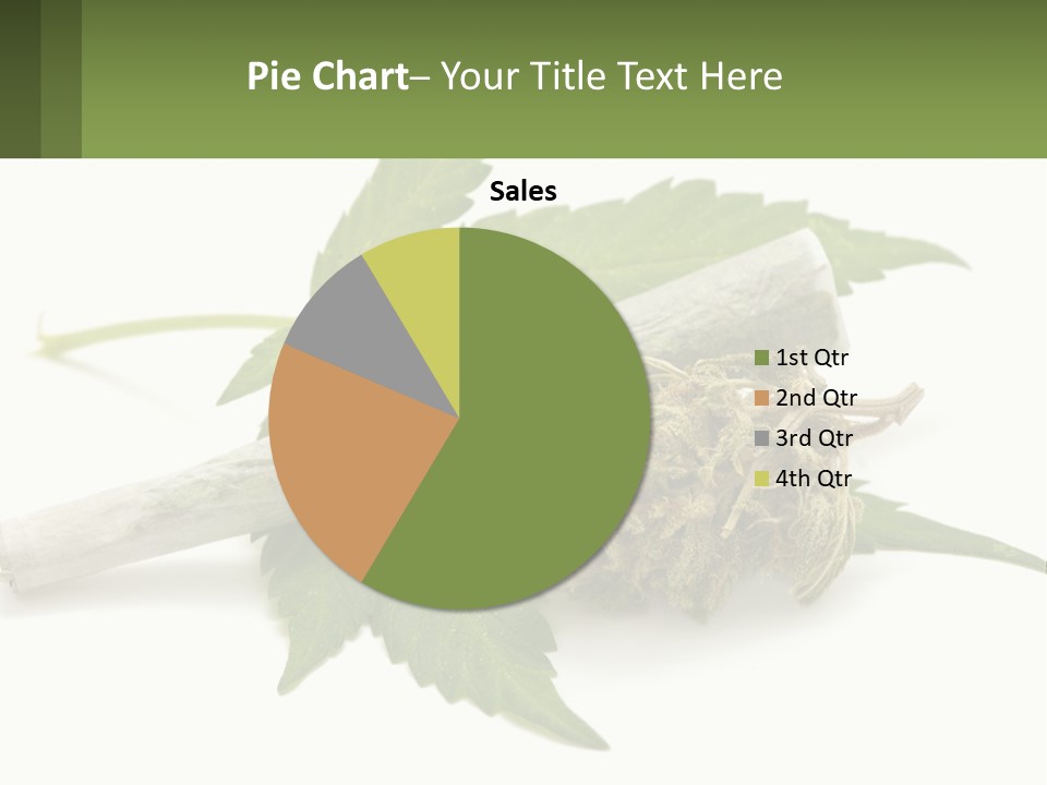 A Marijuana Leaf And A Marijuana Bud On A White Background PowerPoint Template