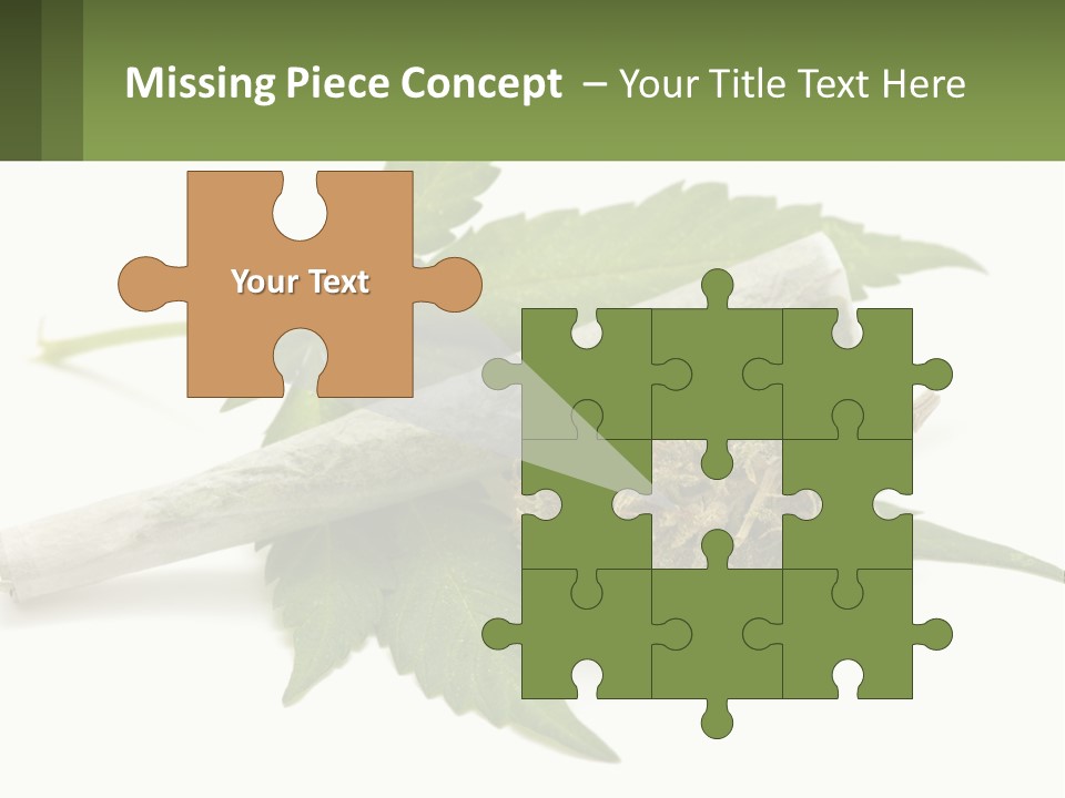 A Marijuana Leaf And A Marijuana Bud On A White Background PowerPoint Template