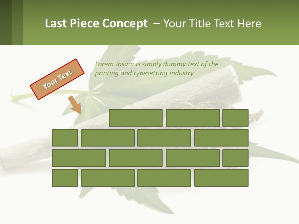 A Marijuana Leaf And A Marijuana Bud On A White Background PowerPoint Template