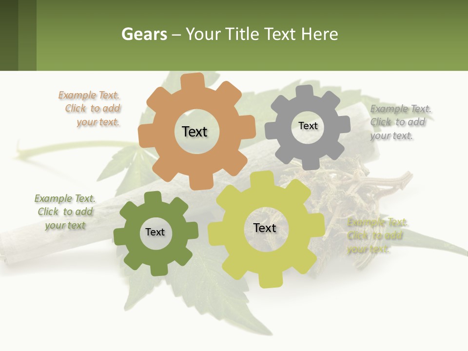 A Marijuana Leaf And A Marijuana Bud On A White Background PowerPoint Template