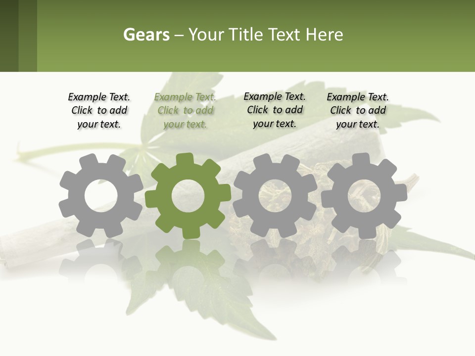 A Marijuana Leaf And A Marijuana Bud On A White Background PowerPoint Template