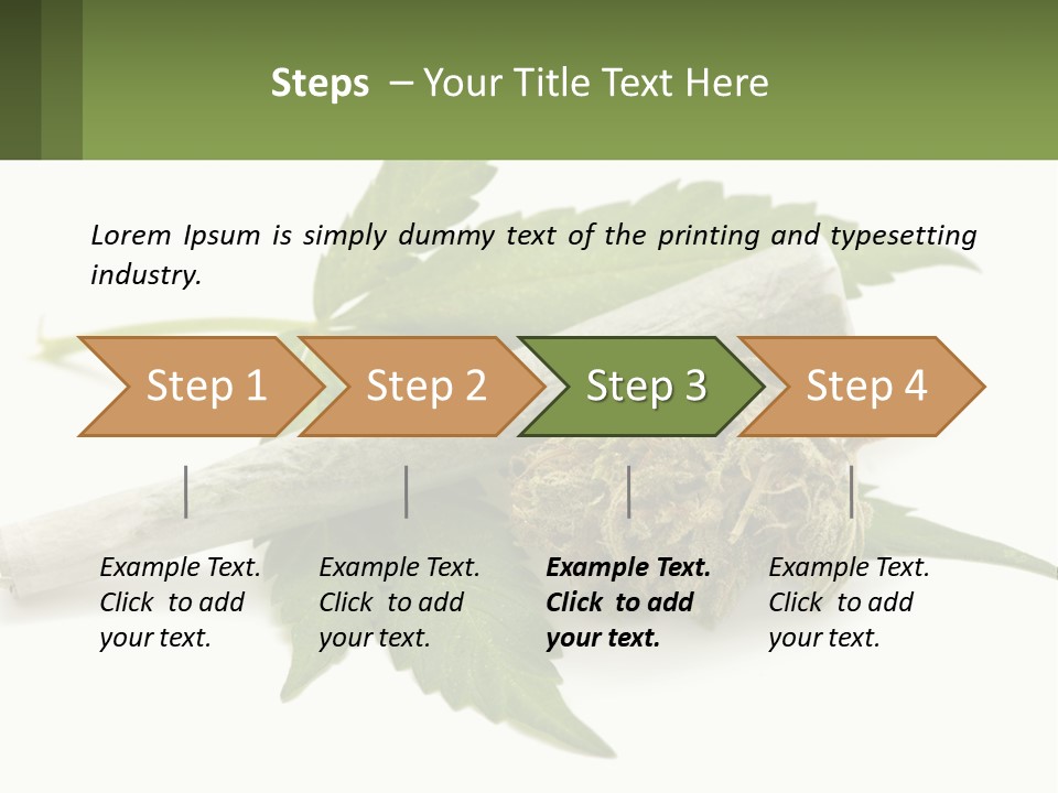 A Marijuana Leaf And A Marijuana Bud On A White Background PowerPoint Template