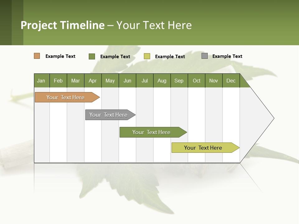 A Marijuana Leaf And A Marijuana Bud On A White Background PowerPoint Template