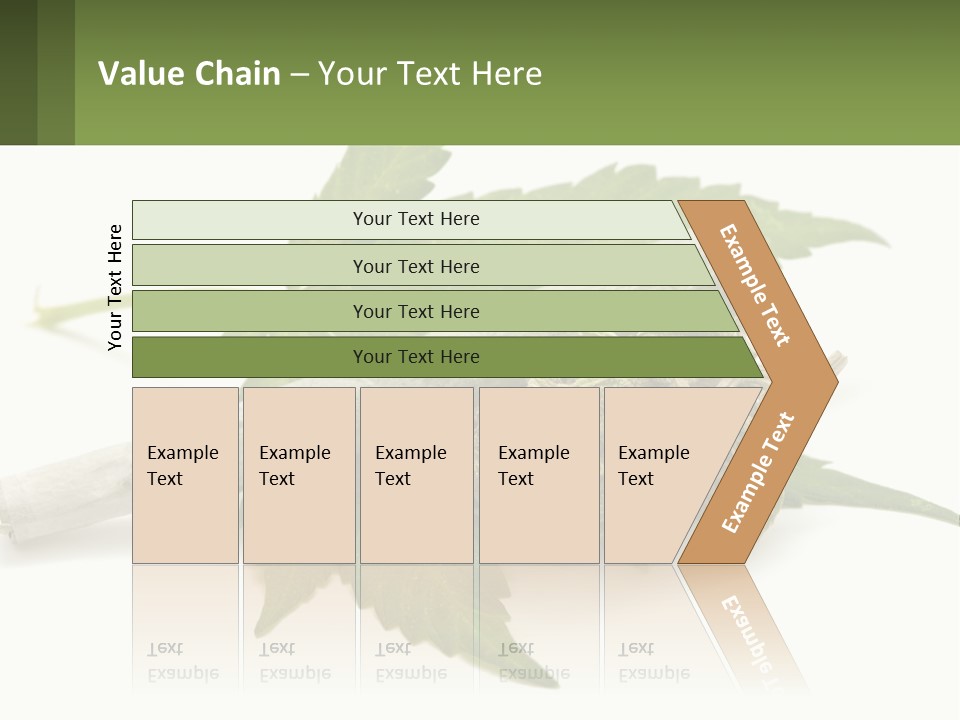 A Marijuana Leaf And A Marijuana Bud On A White Background PowerPoint Template