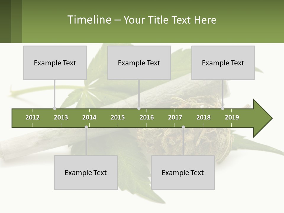 A Marijuana Leaf And A Marijuana Bud On A White Background PowerPoint Template