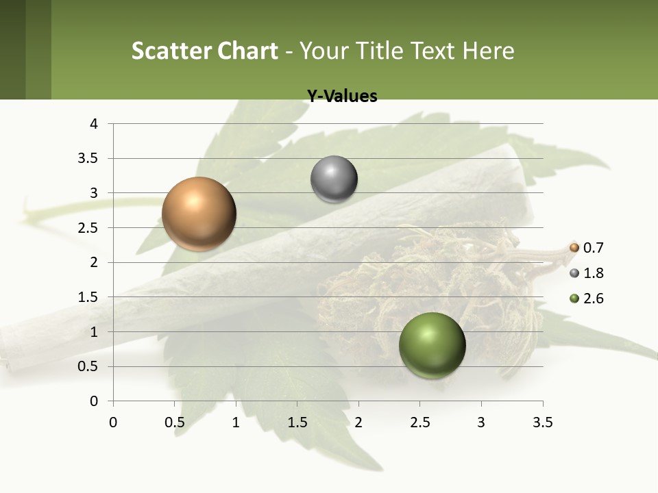 A Marijuana Leaf And A Marijuana Bud On A White Background PowerPoint Template