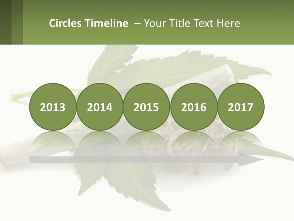 A Marijuana Leaf And A Marijuana Bud On A White Background PowerPoint Template