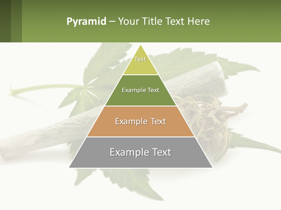 A Marijuana Leaf And A Marijuana Bud On A White Background PowerPoint Template