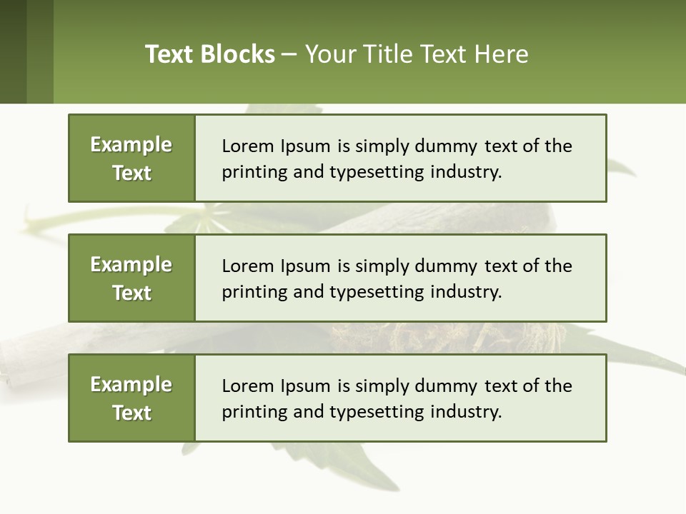A Marijuana Leaf And A Marijuana Bud On A White Background PowerPoint Template