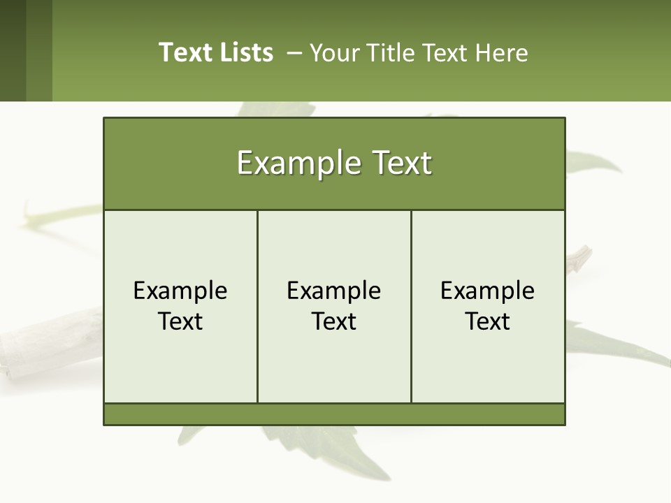 A Marijuana Leaf And A Marijuana Bud On A White Background PowerPoint Template