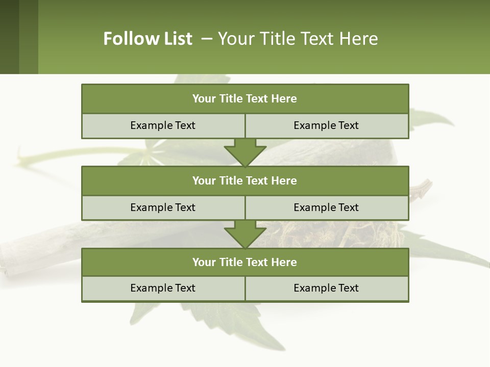 A Marijuana Leaf And A Marijuana Bud On A White Background PowerPoint Template