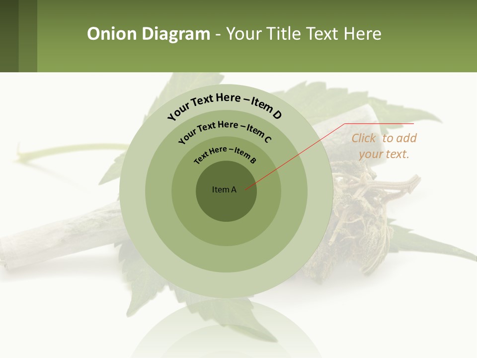 A Marijuana Leaf And A Marijuana Bud On A White Background PowerPoint Template